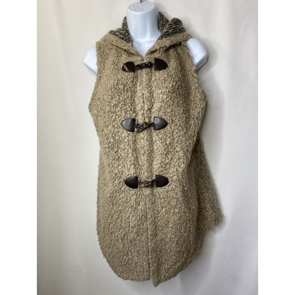 Saks Fifth Avenue Blue Womens Cozy Vest Size Large Soft Warm Fall Boho Crunchy